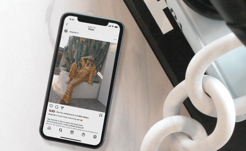 Creator's LTK post on Instagram on iPhone